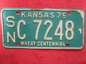 LICENSE PLATE Car Tag 1975 KANSAS SN C 7248 Shawnee County [Z276] - Picture 1 of 1