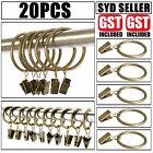 20x Multipurpose Window Curtain Clothes Metal Clips Rings Hook Hanging Dark Gold