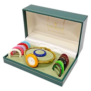 Gucci Change Bezel 11 Colors White / Gold Dial Women Watch in Box - Picture 1 of 4
