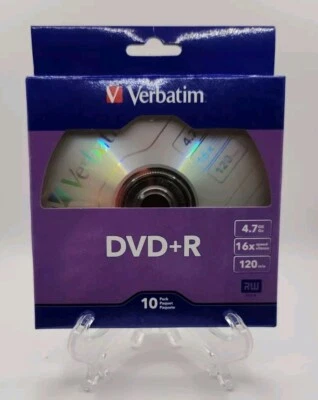 Verbatim DVD+R Recordable Disc, 4.7GB 16x Silver 10/Pack 120 Min VER97956 - Image 1 of 4