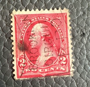Sello de 2 centavos de 1890 George Washington rojo (C) Brooklyn cancelación - Imagen 1 de 2