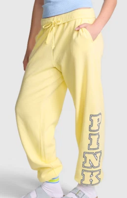 Pantalones deportivos Victoria's Secret ROSA hiedra polar campus amarillo suave XL regular nuevos con etiquetas Foto 1 de 3