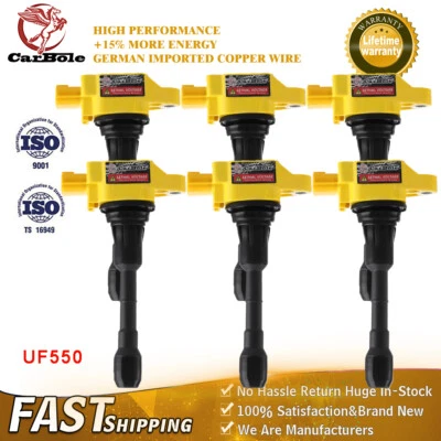 6Pack Ignition Coils UF550 For 2009-2019 2020 Nissan Maxima Murano 3.5L V6 C1670 - Image 1 of 4