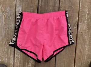 Girls Justice Athletic Shorts Lined Running Shorts size 14 Pink Animal Print - Picture 1 of 5
