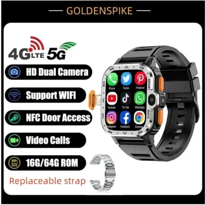 Android Smart Watch GPS 4G RAM/64G ROM HD Dual Camera NFC SIM Card WIFI Wireless - Image 1 of 4