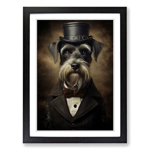 Cuadro póster impresión arte pared lienzo enmarcado gótico Schnauzer, decoración del hogar - Imagen 1 de 8