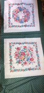 1+ Yards 36” x 44” Tlle Flowers With Extra Tiles Cotton Fabric - Picture 1 of 2