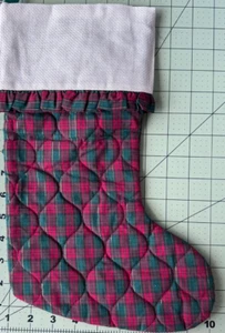 Stocking, pre finished, with stitch band (has some color damage) - Picture 1 of 5