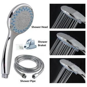 NEU Bad Hochdruck Duschkopf 5 Modi GROß Chrom Handset Kopf Wassersparend - Bild 1 von 12