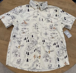 NEU Disney Parks Winnie Puuh Button Down Herren Größe Large L Neu mit Etikett Camp Hemd - Bild 1 von 15