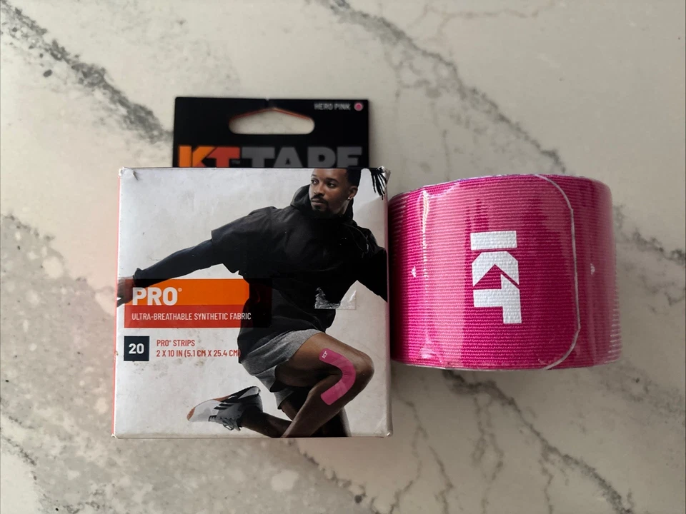 KT Tape Pro Kinesiology Sports 20 Precut 10in Strips 100 Synthetic Red