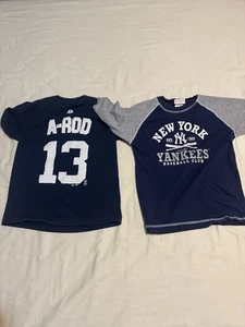 Camisa Pequeña Juvenil New York Yankees Majestuosa Azul #13 Rodríguez Y Camisa Extra - Imagen 1 de 11