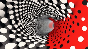 Canvas Art Abstract Black White Red Tunnel Wall Picture Poster Print - Picture 1 of 22