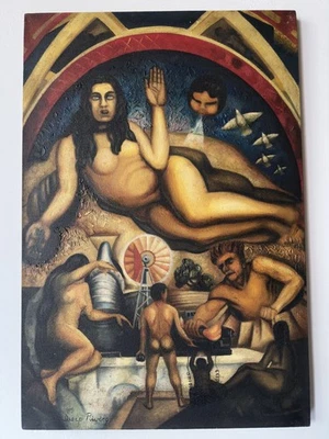 Lienzo de pintura al óleo de artista Diego Rivera firmado estampado a mano hecho a mano vintage Foto 1 de 4