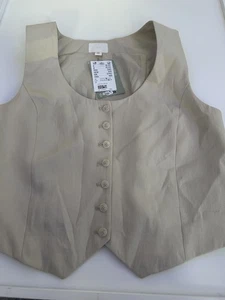New with tags H&M Ladies Light Beige Waistcoat Size 14 RRP £18.99 - Picture 1 of 3