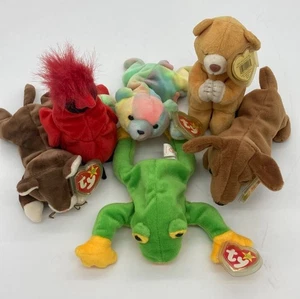 Ty Beanie Baby 6 Stück enthält Smoochy Frog nicht mehr produziert - Bild 1 von 10