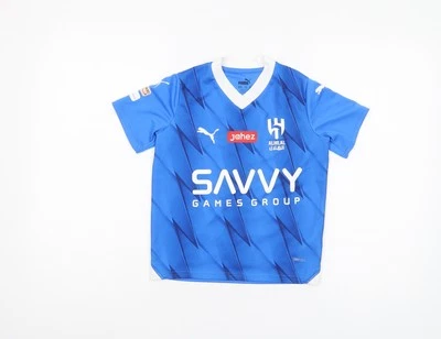 Camiseta de fútbol Puma azul para niños, 7-8 años, manga corta informal Foto 1 de 4