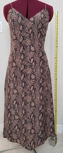 New FRAME 100% Silk Snakeskin Print Dress XS Chocolate Multi Luxe Designer - Picture 1 of 9