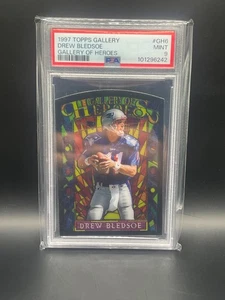 DREW BLEDSOE 1997 TOPPS GALLERY OF HEROES #GH6 PSA 9 MINT! STAINED GLASS! POP 10 - Picture 1 of 2
