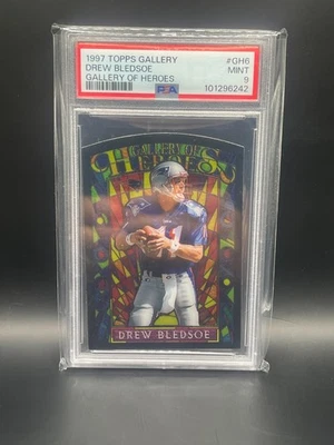 DREW BLEDSOE 1997 TOPPS GALLERY OF HEROES #GH6 PSA 9 MINT! STAINED GLASS! POP 10 - Image 1 of 2