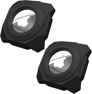 Airtag Holder Strong Case Waterproof Stick-On Mount 2 Packs Black  - Picture 1 of 7