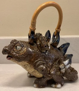 Vintage Tommy R. Clark Studio Keramik Stegosaurus Dinosaurier Teekanne Kentucky Kunst - Bild 1 von 14