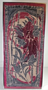 Tapiz Batik Enmarcado Original Arte Púrpura Gris Flores Diseños Florales Grande - Imagen 1 de 12