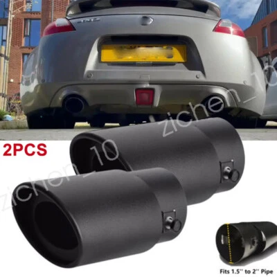 2PC For Nissan 370Z 350Z Car Exhaust Pipe Tip Rear Tail Throat Muffler Tailpipe - Image 1 of 4