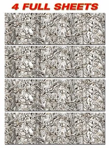 4 CAMO DECALS MADE FROM 3M WRAP VINYL 48"x15" SNOW BUCK TREE PRINT CAMOUFLAGE - Picture 1 of 8