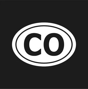 Colorado CO initials Vinyl Decal Window Oval CO Laptop Sticker - Imagen 1 de 12