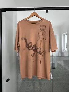 BNWT Topshop Art Graphic Oversized T-Shirt Size Large in Washed Brown RRP $67 - Picture 1 of 3