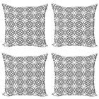 Abstract Pillow cushion set of 4 Monotone Inspired Line Art