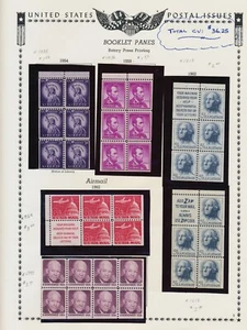 Booklet Panes from 1954-1972. All Post Office Fresh! Scott Catalog Value: $36.25 - Picture 1 of 5