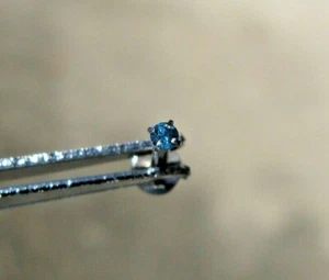 1.82mm REAL BLUE DIAMOND LABRET BODY,CERTIFICATE LIP EAR 1/4",5/16",3/8",7/16 - Picture 1 of 9