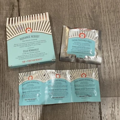 NIB First Aid Beauty FAB Radiance Reboot Facial Pads & Intensive Peel Set - Image 1 of 4
