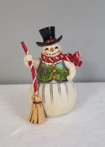 Jim Shore kleiner Schneemann mit Besen Figur Top! - Bild 1 von 3