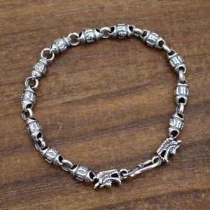 925 Sterling Silber Armband Herren Buddhist Mantra Männer Damen A2271 -21cm - Bild 1 von 10