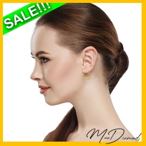 Gorgeous Hoop Earrings 1.5mm In 14K Yellow Gold ON SALE!!!! - Bild 1 von 4