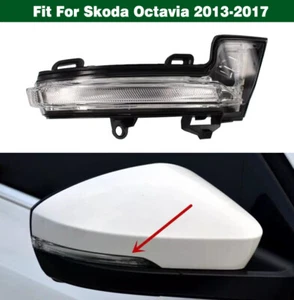 LED Right Side Rearview Mirror Turn Signal Light Lamp For Skoda Octavia 2013-17 - Picture 1 of 8
