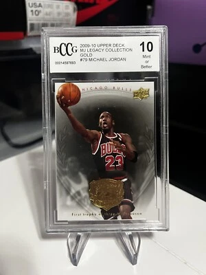 2009 UD Jordan Legacy Gold #79 Michael Jordan Chicago Bulls HOF BCCG Mint 10 - Image 1 of 2