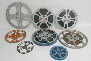 Lot of 8 Vintage Movie Projector 16mm Reels / Take Up Reels Various Sizes - Picture 1 of 16