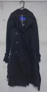 BURBERRY BLUE LABEL Woman's Black trench coat Asian fit M 38 US size S from JP - Picture 1 of 5