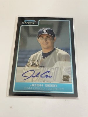 2006 Bowman Chrome Prospects Josh Geer #BC232 Auto MLB SAN DIEGO Padres - Image 1 of 4
