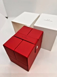 Genuine Omega Red Case Leather Watch Box Service Travel Case Empty Box Japan - Picture 1 of 20