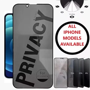 Premium Privacy Full Cover Screen Protector for iPhone 16 15 14 13 12 11 Pro Max - Picture 1 of 17