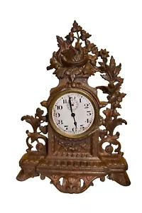 elegante orologio dorato in bronzo epoca primi '900 francese - Foto 1 di 11