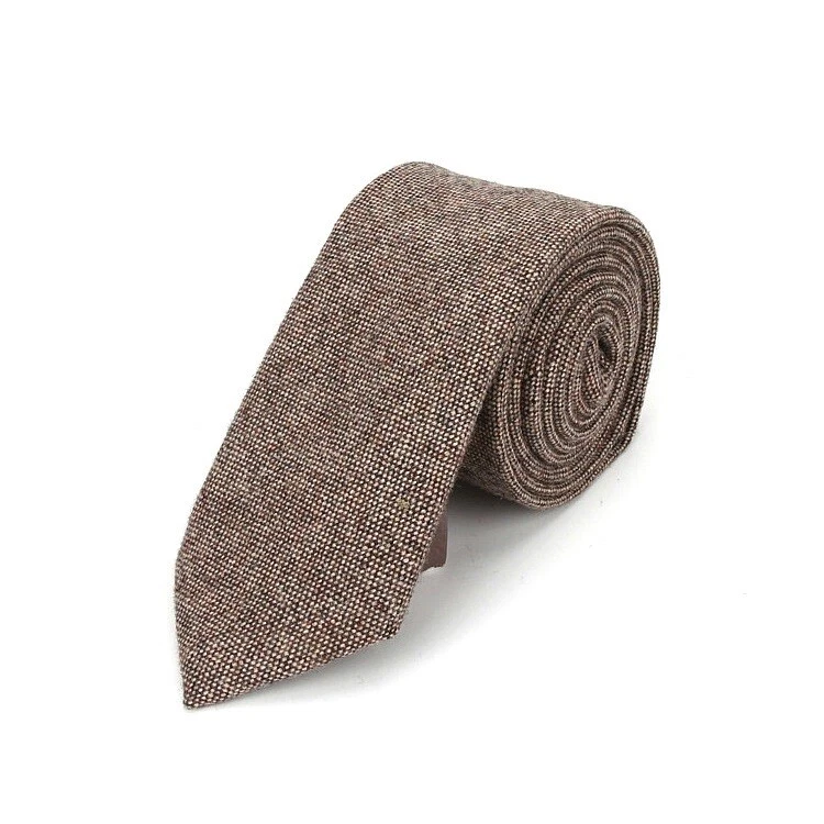 Men Herringbone Wool Blend Tweed Tie Wedding Groom Party Formal Occasion Necktie - Image 1 of 4