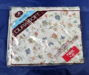Cannon Dura Soft Cottage Core Floral No Iron Twin Flat Sheet Vintage NOS - Bild 1 von 5
