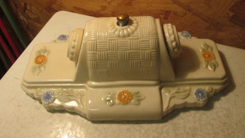 Antique Porcelier Double Ceiling Light Fixture Cover