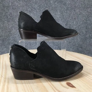 Lucky Brand Boots Womens 6.5 M Fitina Ankle Bootie Black Leather Back Zip Block - Picture 1 of 17